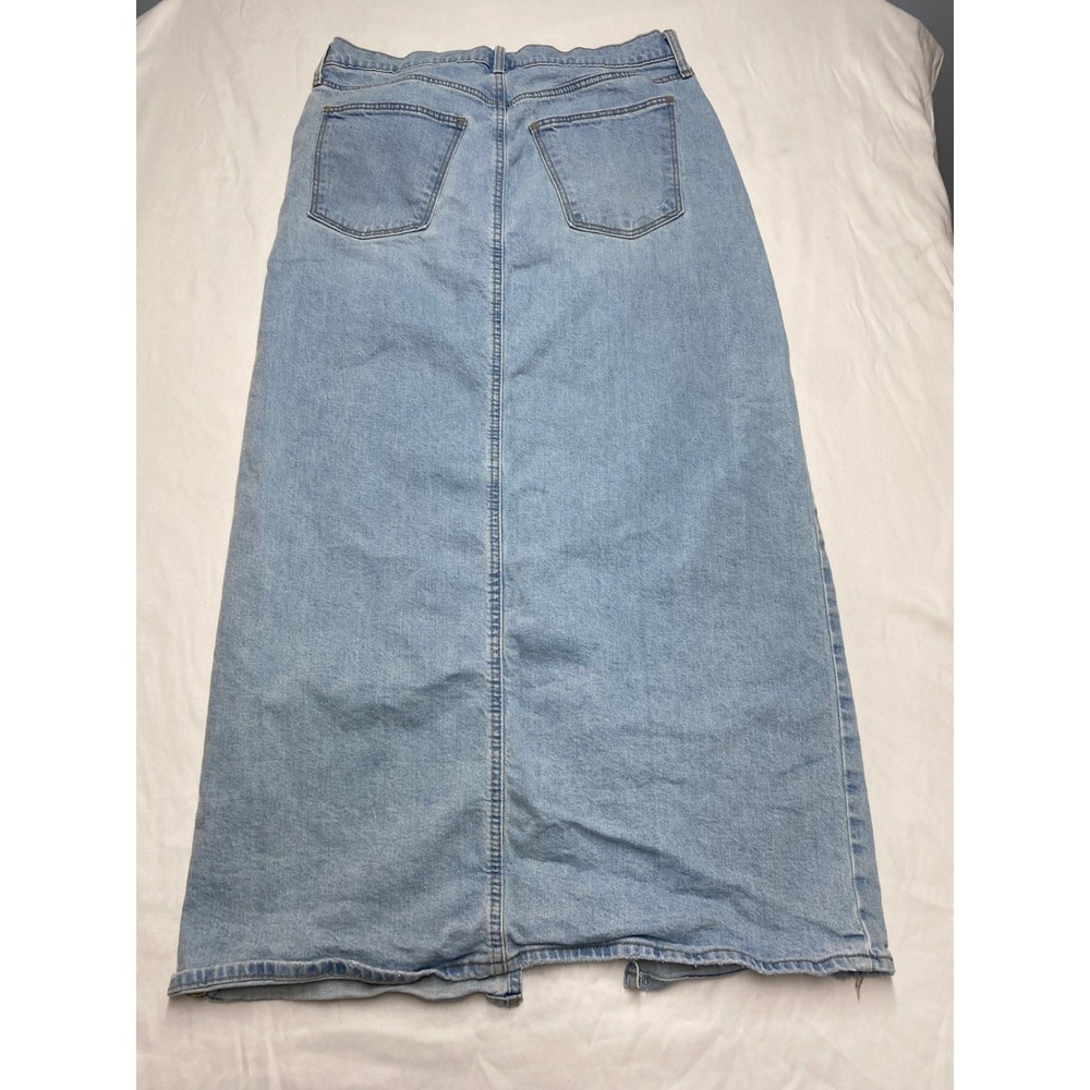 Universal Thread Womens Light Wash Denim Front Slit Maxi Skirt Size 12 Blue - Picture 4 of 7